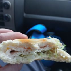 Cock meat sandwich.