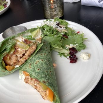 Tano Bistro - Salmon wrap and salad - New American Near Me - Hamilton, Ohio Tano Bistro - Salmon wrap and salad - New American Near Me - Hamilton, Ohio