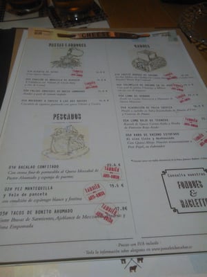 Menu photo 5 Poncelet Madrid, M