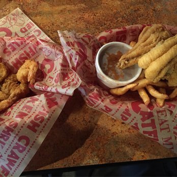 Eat My Catfish - Catfish & Shrimp Basket, w beans and fries - Seafood Near Me - Conway, Arkansas