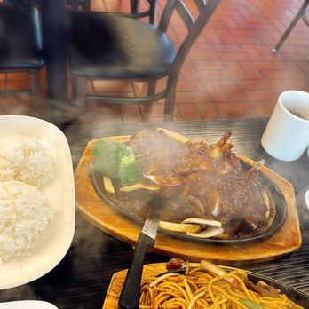 Fairwood Cafe - Lamb. Hop dinner set with steamed rice and milk tea - Hong Kong Style Cafe Near Me - Newark, California