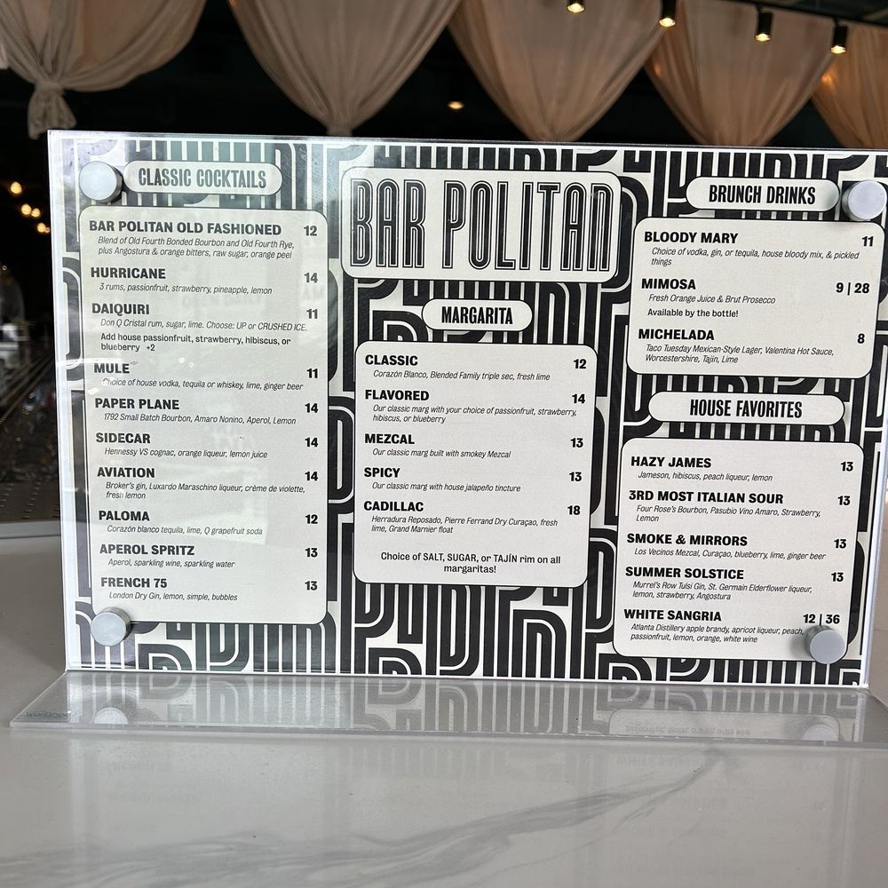 Politan Row - Bar menu - Venues & Event Spaces Near Me - Dunwoody, Georgia Politan Row - Bar menu - Venues & Event Spaces Near Me - Dunwoody, Georgia