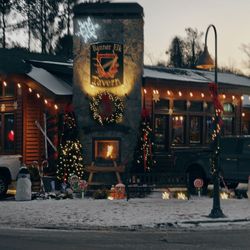 The Village of Banner Elk - The outdoor fireplace at Benner Elk Tavern