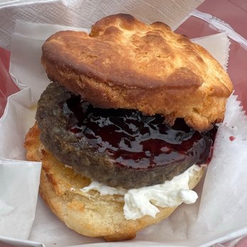 Buckhead Coffee House - a sausage sandwich on a biscuit - Coffee & Tea Near Me - Columbia, Tennessee Buckhead Coffee House - a sausage sandwich on a biscuit - Coffee & Tea Near Me - Columbia, Tennessee