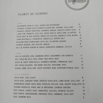 Plenty of Clouds - 9/20/2018 menu! - Asian Fusion Near Me - Seattle, Washington Plenty of Clouds - 9/20/2018 menu! - Asian Fusion Near Me - Seattle, Washington