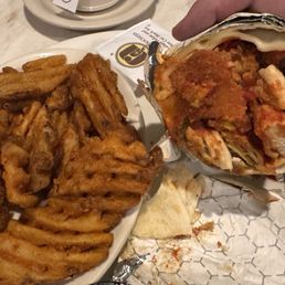 Chicken Fingers Parmigiana Wrap, Seasoned Fries Chicken Fingers Parmigiana Wrap, Seasoned Fries