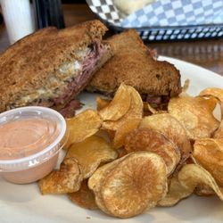 Wooglin's Deli & Cafe - Reuben Sandwich with chips