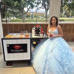 Daughter at her quince enjoying munchies cups provided by BeesSugaSpice