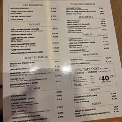 Cañas Y Tapas - Menu (english)