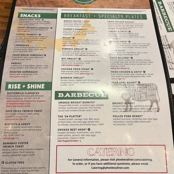 Phoebe's Diner - Menu - Breakfast & Brunch Near Me - Austin, Texas