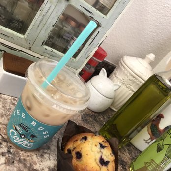 The Rush Coffee - Iced Chai Tea, Straight Up with Blueberry Muffin. Visited our apartment complex today! 7/27/19 - Coffee & Tea Near Me The Rush Coffee - Iced Chai Tea, Straight Up with Blueberry Muffin. Visited our apartment complex today! 7/27/19 - Coffee & Tea Near Me
