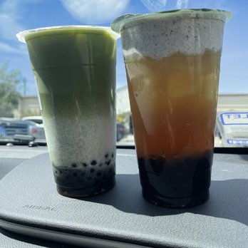 Hochaya - Matcha and oolong with sesame foam - Bubble Tea Near Me - Goleta, California
