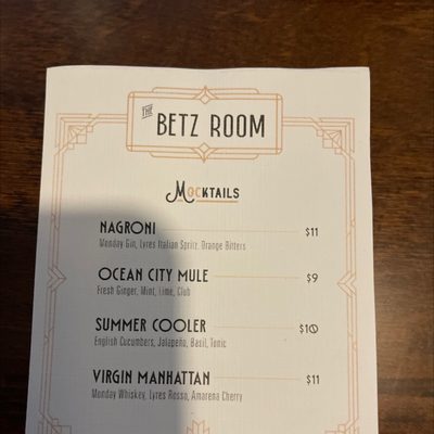 Menu photo 3 The Betz Room Ocean City, NJ Menu photo 3 The Betz Room Ocean City, NJ