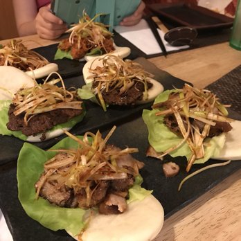 Sakuramen - Appetizer buns: Spicy pork (top), Bulgogi/beef, Pork belly (bottom) - Asian Fusion Near Me - Washington, DC, District of Columbia Sakuramen - Appetizer buns: Spicy pork (top), Bulgogi/beef, Pork belly (bottom) - Asian Fusion Near Me - Washington, DC, District of Columbia