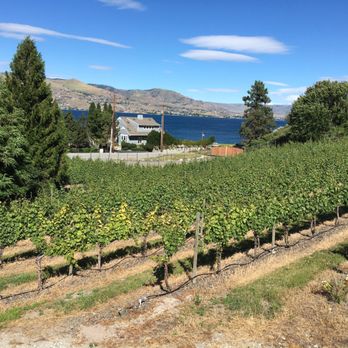 Karma Vineyards - View from above the tasting room and restaurant. - Wineries Near Me - Chelan, Washington Karma Vineyards - View from above the tasting room and restaurant. - Wineries Near Me - Chelan, Washington