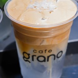 Coco Americano / whipped espresso over coconut water /