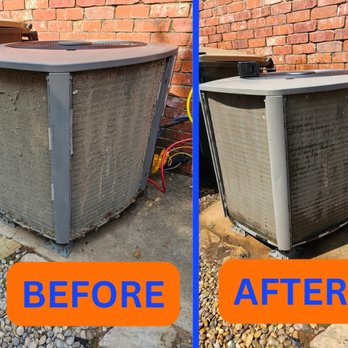 The Heat and Air Guy - efore and after AC coil cleaning to improve system performance and efficiency. - Heating & Air Conditioning/HVAC Near Me - Newcastle, Oklahoma The Heat and Air Guy - efore and after AC coil cleaning to improve system performance and efficiency. - Heating & Air Conditioning/HVAC Near Me - Newcastle, Oklahoma