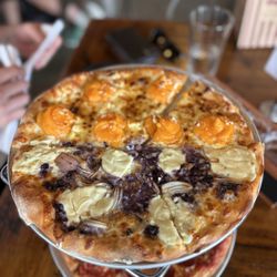 Brickyard Hollow Brewing - Half "Maine Blueberries, Rosemary, Ricotta, Roasted Shallot, Lemon Zest" and half "Sweet Potato, Honey, Goat Cheese"