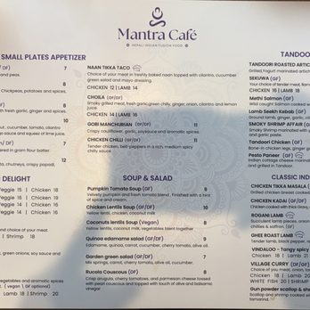 Mantra cafe - Menu (small plates etc.) - Indian Near Me - Denver, Colorado
