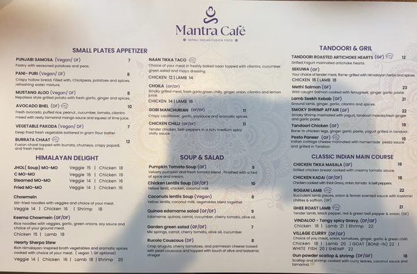 Menu photo 1 Mantra cafe Denver, CO