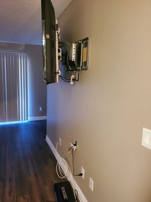TV Mount Removal - This customer requested their TV mount to be taken down. After uninstalling, I patched the hole by spackling and painting over finished drywall. I also install TV mounts as well. Call today for your free estimate! TV Mount Removal - This customer requested their TV mount to be taken down. After uninstalling, I patched the hole by spackling and painting over finished drywall. I also install TV mounts as well. Call today for your free estimate!