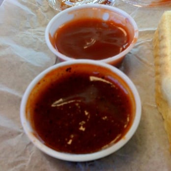 Johnny Boy Carryout - Closeup of the sauces - Barbeque Near Me - Capitol Heights, Maryland