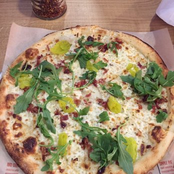 Blaze Pizza - White top pizza with banana peppers - Salad Near Me - Edmonton, Alberta