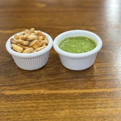 Inka Grill Peruvian Cuisine - Green sauce is a must! Roasted corn as a crunchy accompaniment.