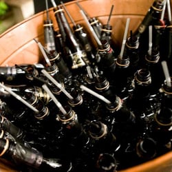 All Seasons Fine Catering - 100 pre-corked and ready champagne splits for our guests after the ceremony