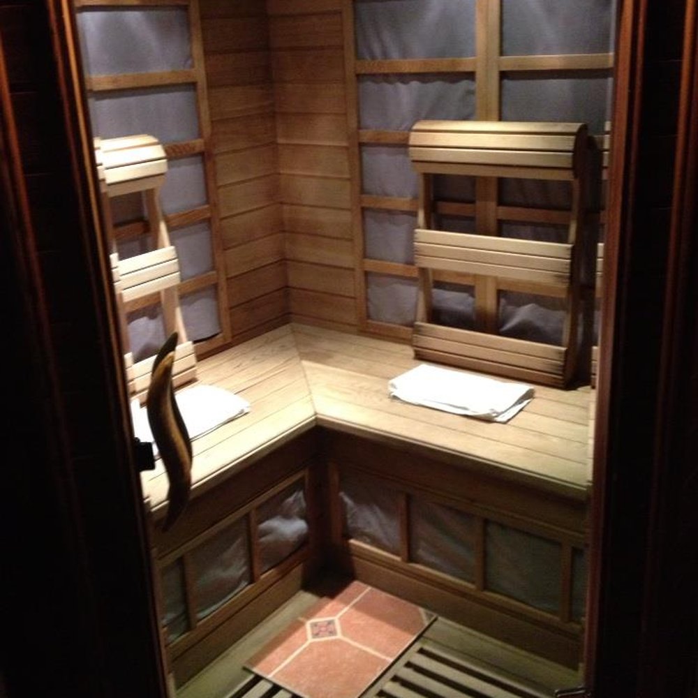 Elements Hot Tub Spa - Spirit Room: Sauna inside the same room as the hot tub. You can adjust the lights - Day Spas Near Me - Amherst, Massachusetts