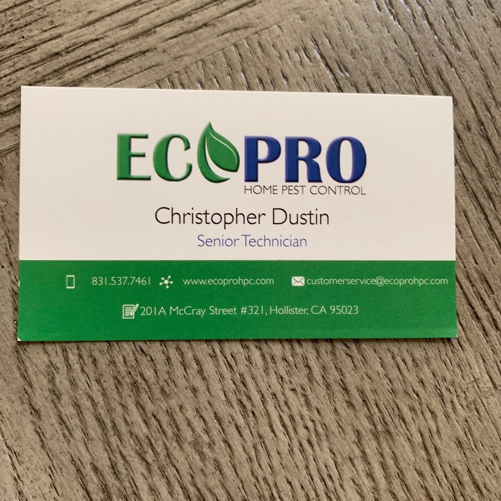 EcoPro Home Pest Control - This is a business card from Chris the tech that helped me. - Pest Control Near Me EcoPro Home Pest Control - This is a business card from Chris the tech that helped me. - Pest Control Near Me
