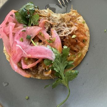 Tahona Mercado - My BF's carnitas taco. He said the pickled onions were thumbs up! - Beer, Wine & Spirits Near Me - San Francisco, California Tahona Mercado - My BF's carnitas taco. He said the pickled onions were thumbs up! - Beer, Wine & Spirits Near Me - San Francisco, California