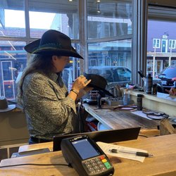 Burns Cowboy Shop - Branding a hat