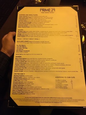 Menu photo 8 Prime29 Steakhouse West Bloomfield, MI