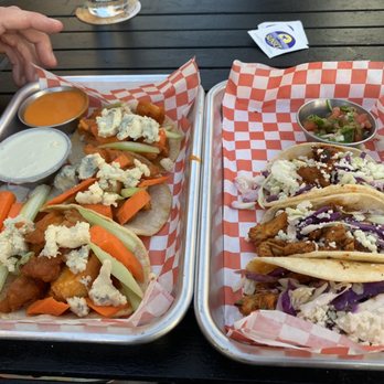 Sand Bar + Kitchen - Buffalo Chicken Tacos & regular chicken tacos - Sports Bars Near Me - Miami Beach, Florida Sand Bar + Kitchen - Buffalo Chicken Tacos & regular chicken tacos - Sports Bars Near Me - Miami Beach, Florida