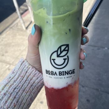 Boba Binge - L6 L6. Strawberry Matcha Latte - Coffee & Tea Near Me - Oakland, California