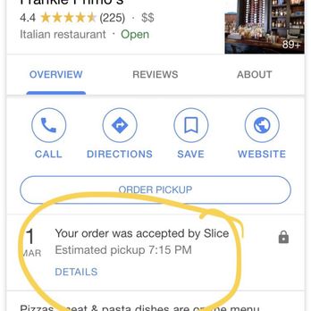 Frankie Primo's +39 - Long wait time, even when you order an hour before pick up. - Italian Near Me - Buffalo, New York Frankie Primo's +39 - Long wait time, even when you order an hour before pick up. - Italian Near Me - Buffalo, New York