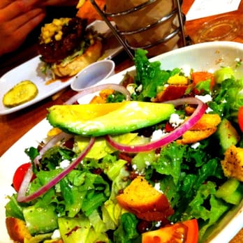 Hook Burger - Maui burger, side fries and chopped bistro salad - Burgers Near Me - Pasadena, California Hook Burger - Maui burger, side fries and chopped bistro salad - Burgers Near Me - Pasadena, California