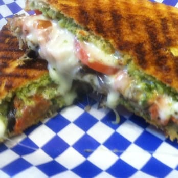 The Spot - Scrippswich (kale pesto, roasted eggplant, tomato, mozzarella) - Juice Bars & Smoothies Near Me - Claremont, California The Spot - Scrippswich (kale pesto, roasted eggplant, tomato, mozzarella) - Juice Bars & Smoothies Near Me - Claremont, California