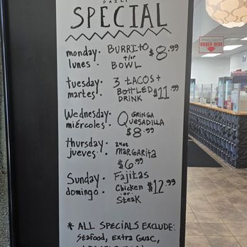 Cilantro Taqueria - Menu specials - Tacos Near Me - Avon, Ohio