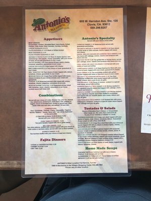 Menu photo 7 Antonio's Mex-Express Clovis, CA