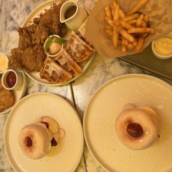 Flipper's - Chicken and waffles. Truffle fries. Strawberry soufflé pancakes. Hashbrowns. - Pancakes Near Me - West Hollywood, California Flipper's - Chicken and waffles. Truffle fries. Strawberry soufflé pancakes. Hashbrowns. - Pancakes Near Me - West Hollywood, California