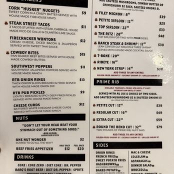 Round the Bend Steakhouse - Menu - Steakhouses Near Me - Ashland, Nebraska Round the Bend Steakhouse - Menu - Steakhouses Near Me - Ashland, Nebraska
