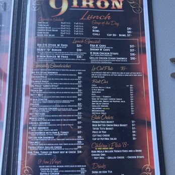 9 Iron Bar & Grill - Menu - Breakfast & Brunch Near Me - Tulare, California 9 Iron Bar & Grill - Menu - Breakfast & Brunch Near Me - Tulare, California