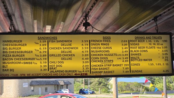 Menu photo 1 Charlie's Drive-In Hortonville, WI