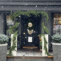 Exterior outside entrance of Roses Restaurant - All dressed up for the holidays :) - Lee, Massachusetts Exterior outside entrance of Roses Restaurant - All dressed up for the holidays :) - Lee, Massachusetts