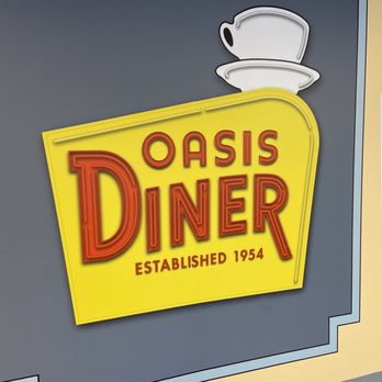 Oasis Diner - Drawing of the sign on the wall - Diners Near Me - Plainfield, Indiana