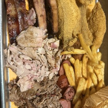 Nick's Bar-B-Q & Catfish - Platter with all the meats - Barbeque Near Me - Carlisle, Arkansas Nick's Bar-B-Q & Catfish - Platter with all the meats - Barbeque Near Me - Carlisle, Arkansas