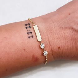 Jewel Trendz - Bracelets with diamonds from heirloom ring for the girls.