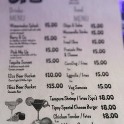 Tipsy Bar & Grill - Menu